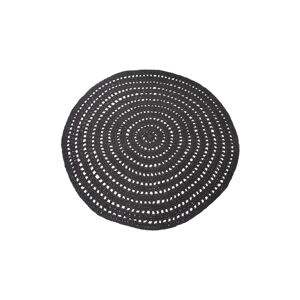 Černý kruhový bavlněný koberec LABEL51 Knitted, ⌀ 150 cm