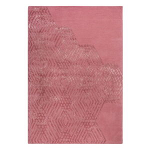 Růžový vlněný koberec Flair Rugs Diamonds, 120 x 170 cm